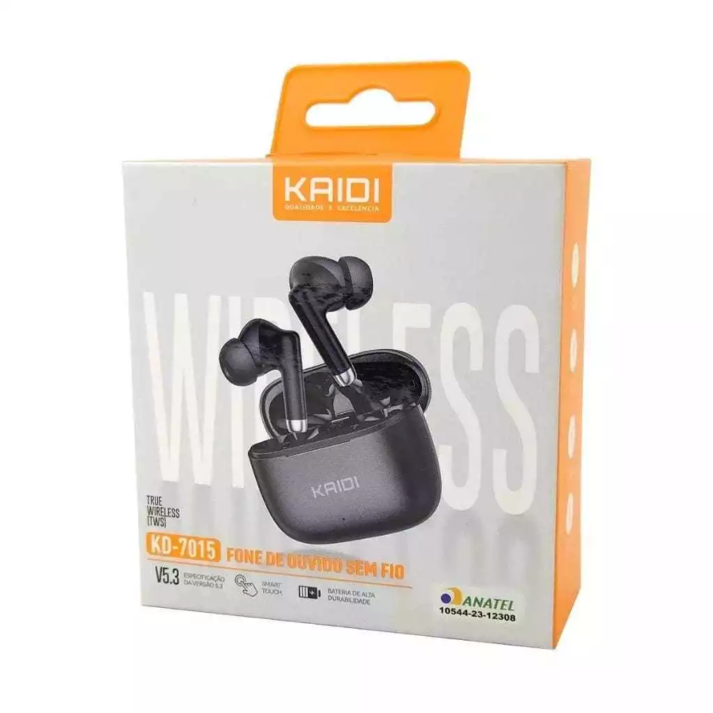 Lançamento Fone KAIDI KD-7015 ORIGINAL Bluetooth 5.3 Sem Fio TWS (DURA 6 HORAS DE USO DIRETO)